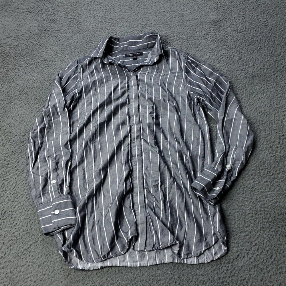 Banana Republic Parker Tunic Fit Button Shirt  Long Sleeve Womens XS Extra Small